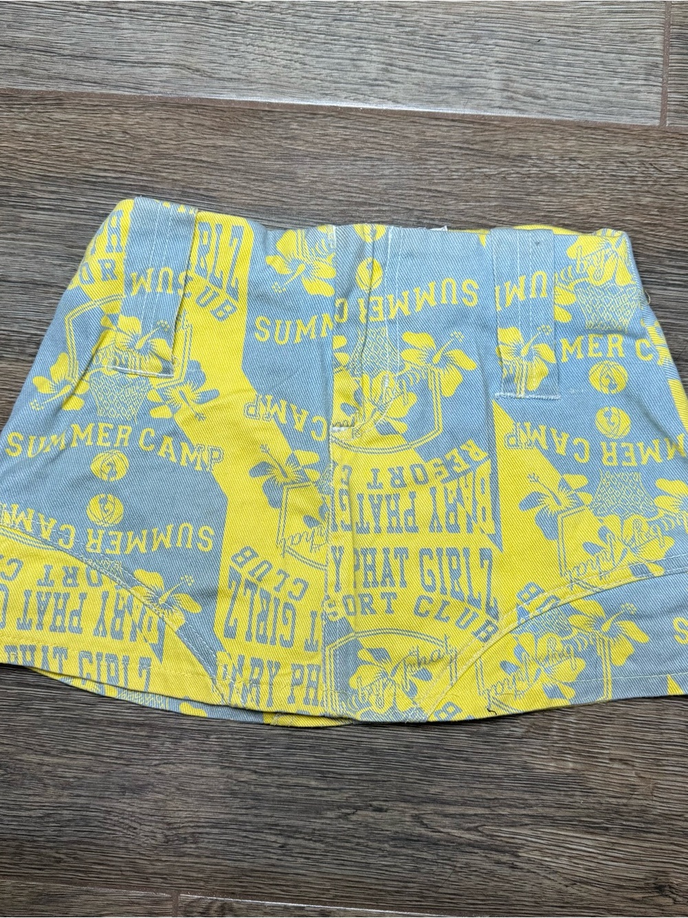 Baby Phat Girlz Sport Club Yellow Grey Mini Y2K 2000s Girls Medium Skirt